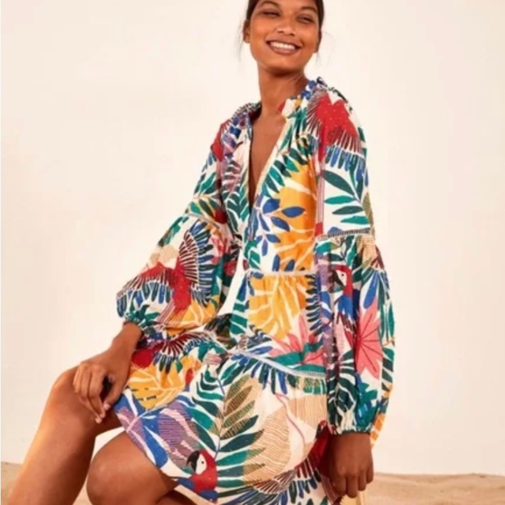 OFF WHITE MACAWS MINI DRESS